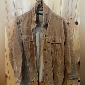 Brown/Tan Ladies Corduroy Jacket from Zara